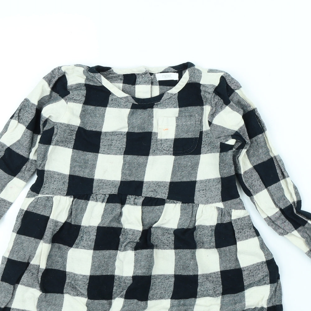 NEXT Girls Black Plaid  Fit & Flare  Size 5 Years