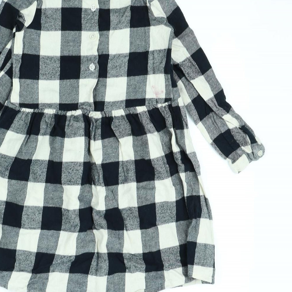NEXT Girls Black Plaid  Fit & Flare  Size 5 Years