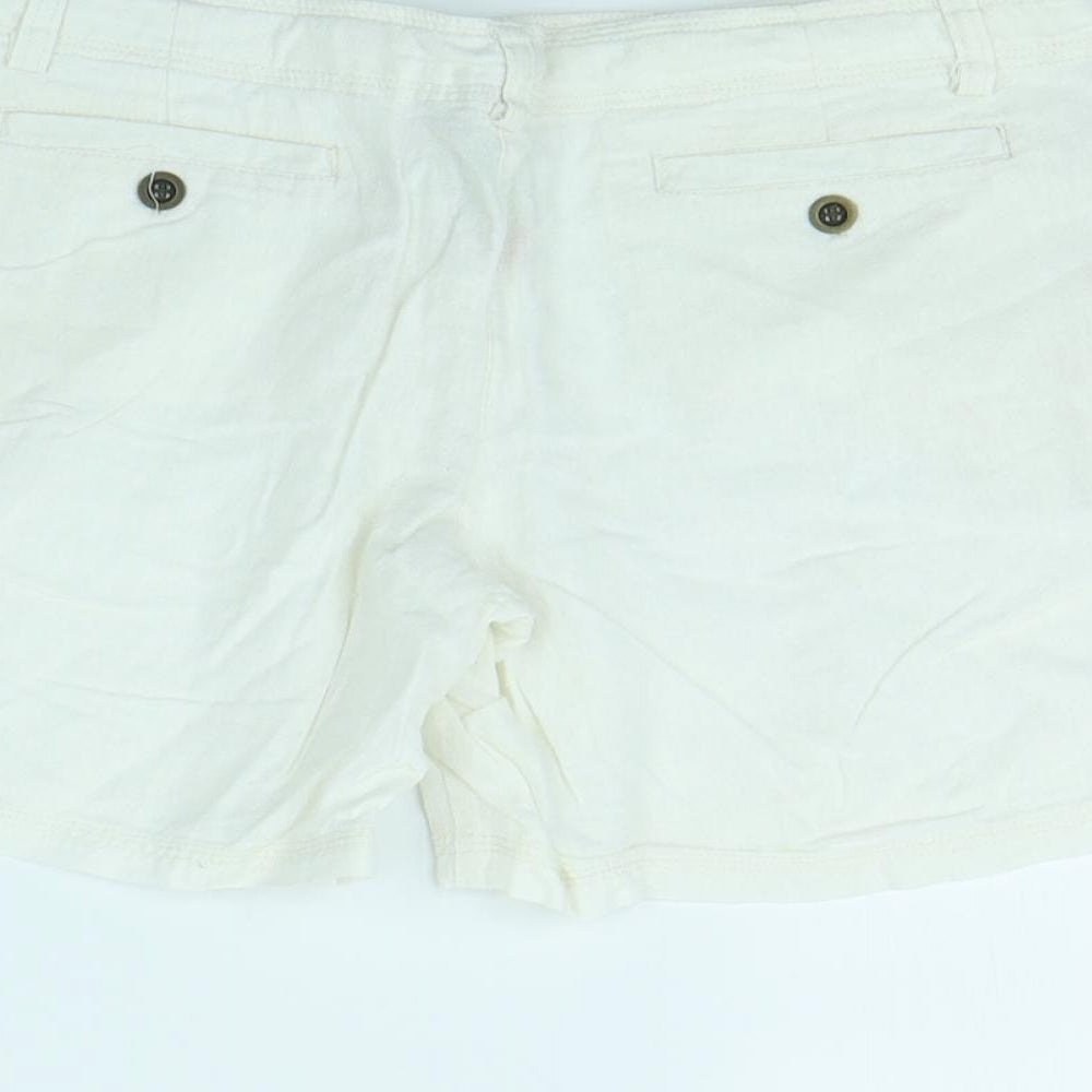 Denim & Co. Womens White   Paperbag Shorts Size 12