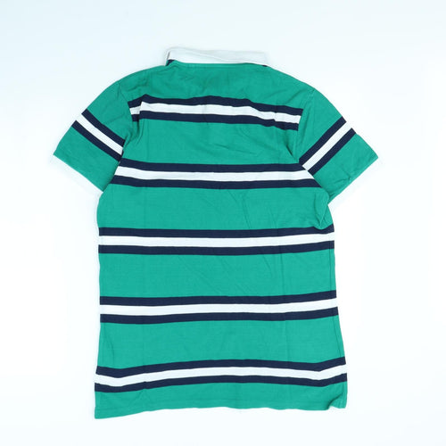 Primark Mens Green Striped   Polo Size L