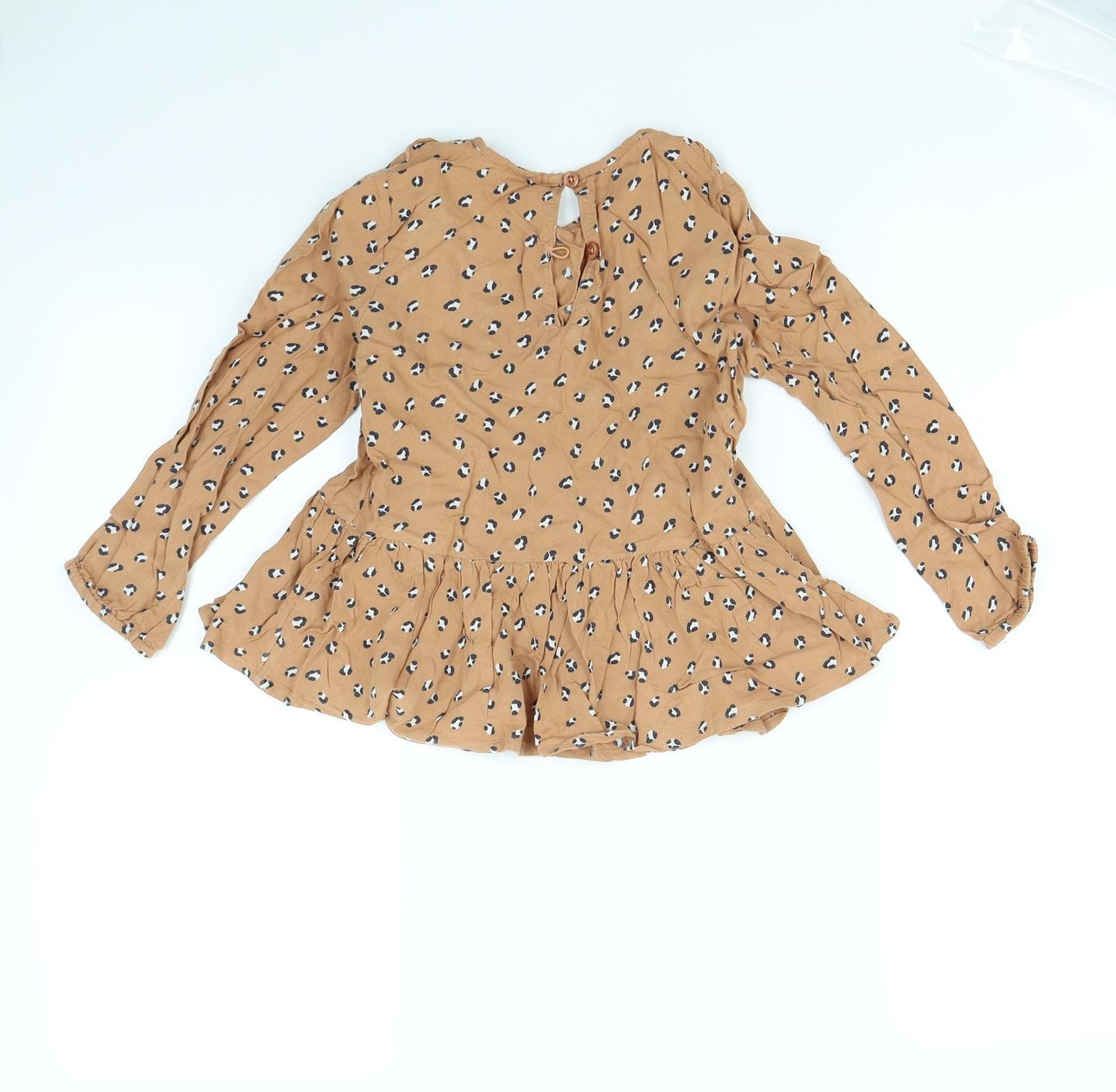 F&F Girls Brown Animal Print  Basic T-Shirt Size 5 Years