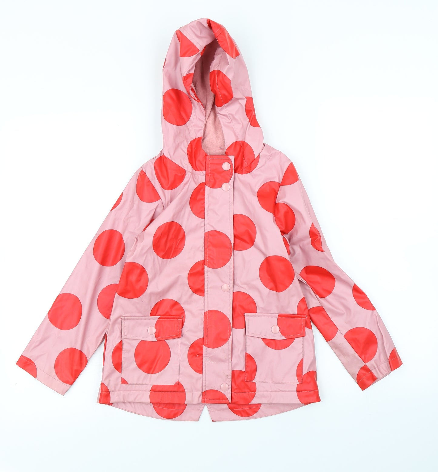 TU Girls Pink Polka Dot  Rain Coat Coat Size 5 Years