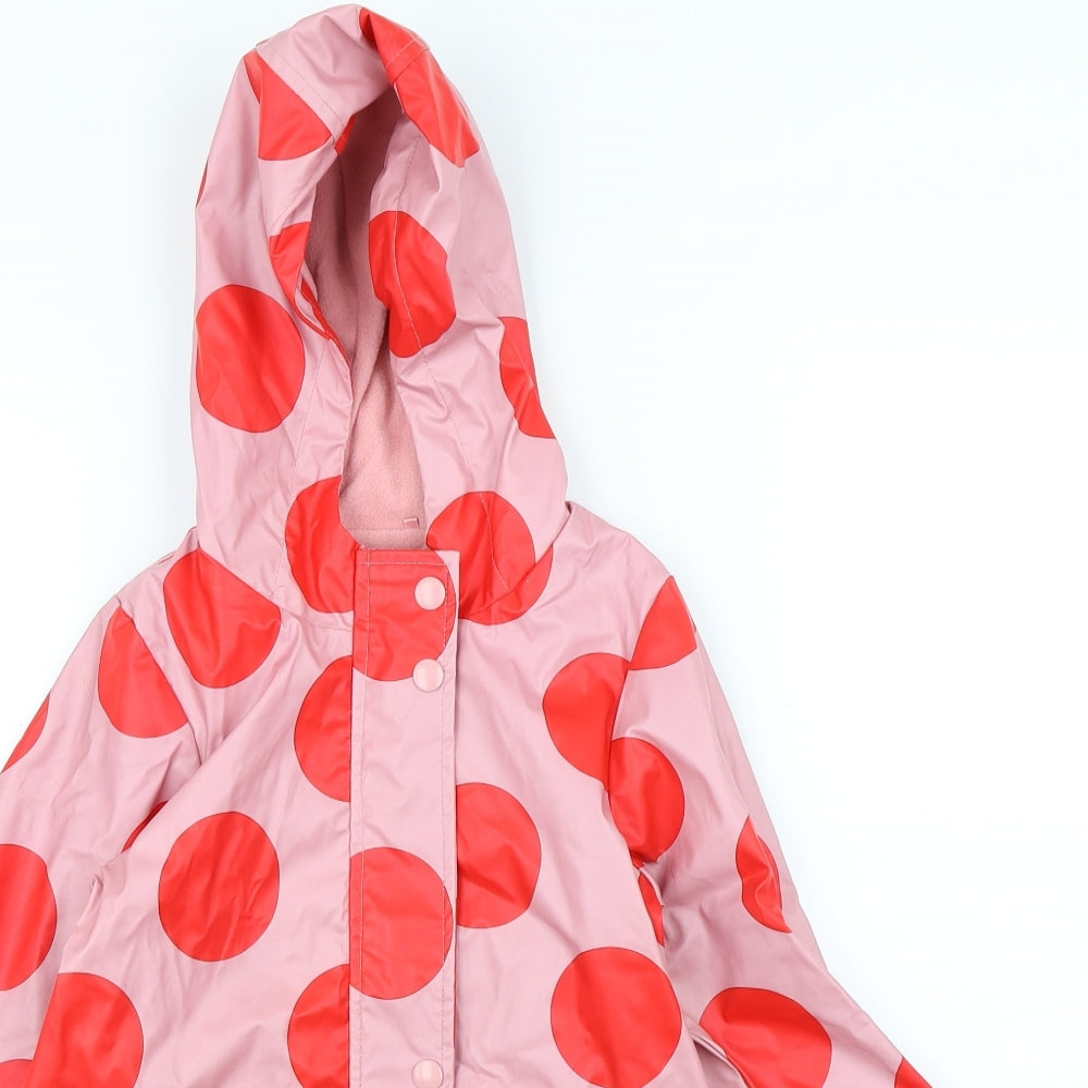 TU Girls Pink Polka Dot  Rain Coat Coat Size 5 Years