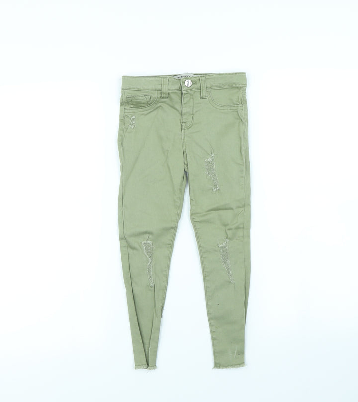 Denim & Co. Girls Green Skinny Jeans Size 5 Years
