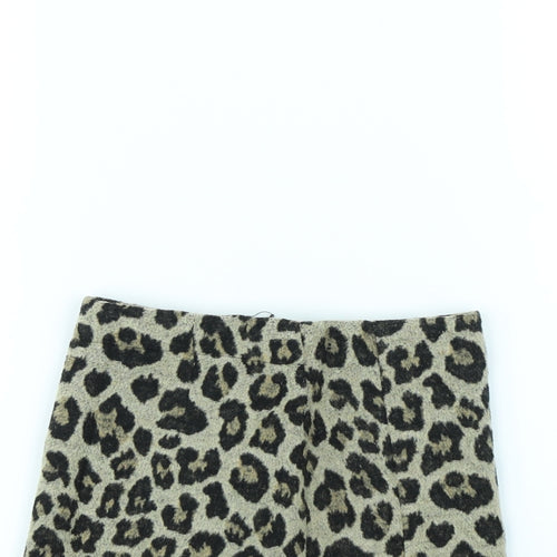NEXT Girls Brown Animal Print  Mini Skirt Size 6 Years