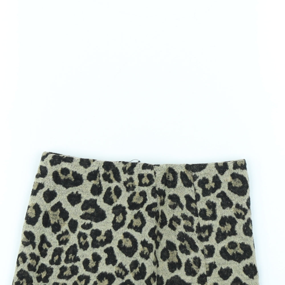 NEXT Girls Brown Animal Print  Mini Skirt Size 6 Years