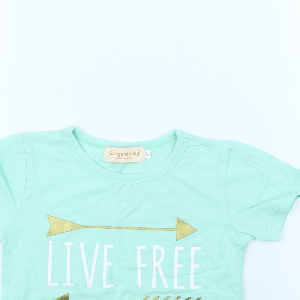 Samgami Girls Blue   Basic T-Shirt Size 6 Years