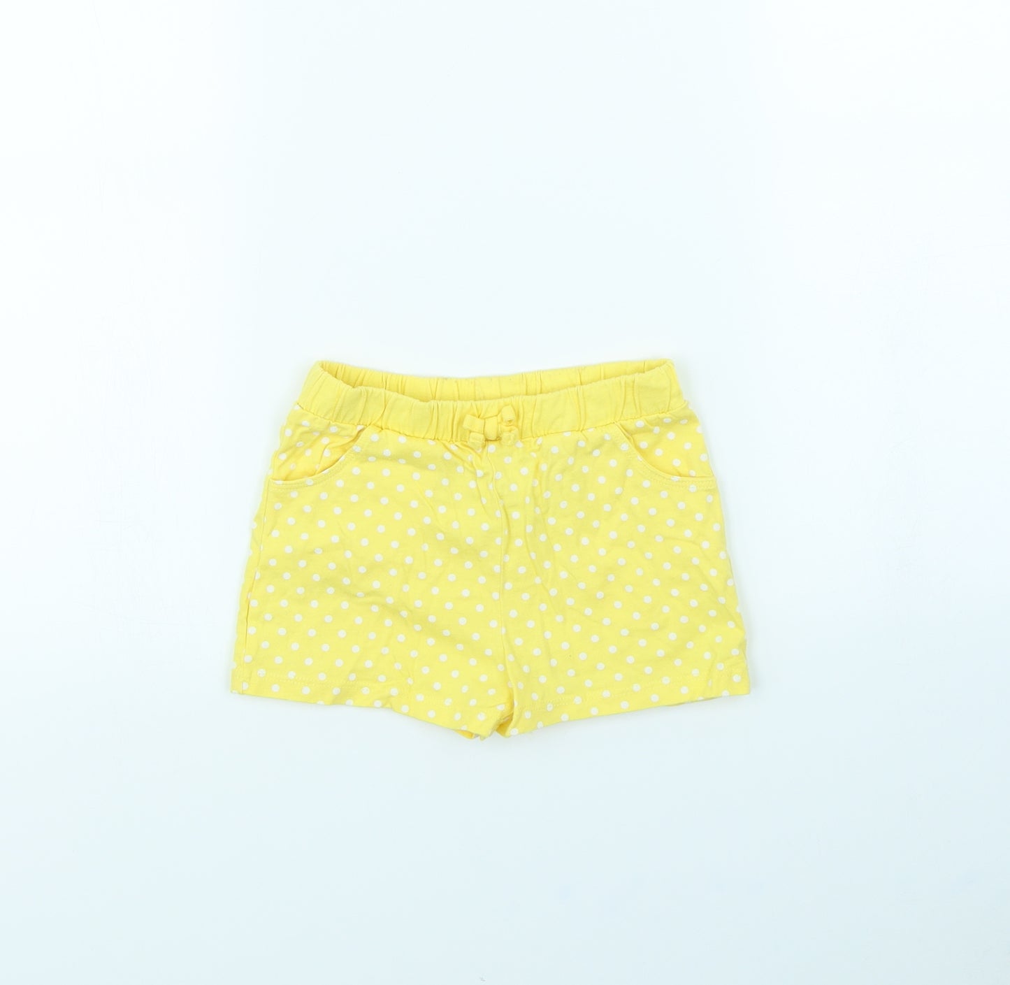George Girls Yellow Polka Dot  Cut-Off Shorts Size 3 Years