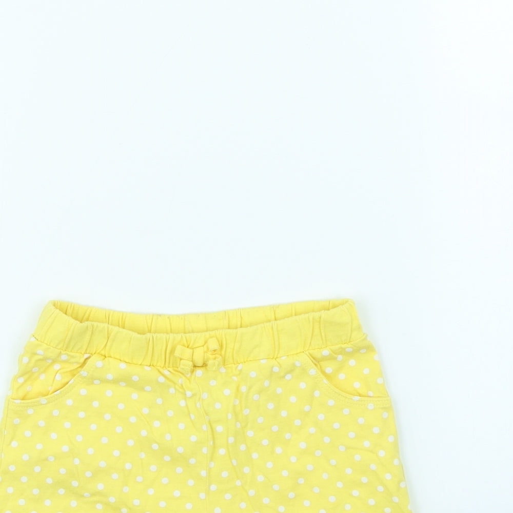 George Girls Yellow Polka Dot  Cut-Off Shorts Size 3 Years