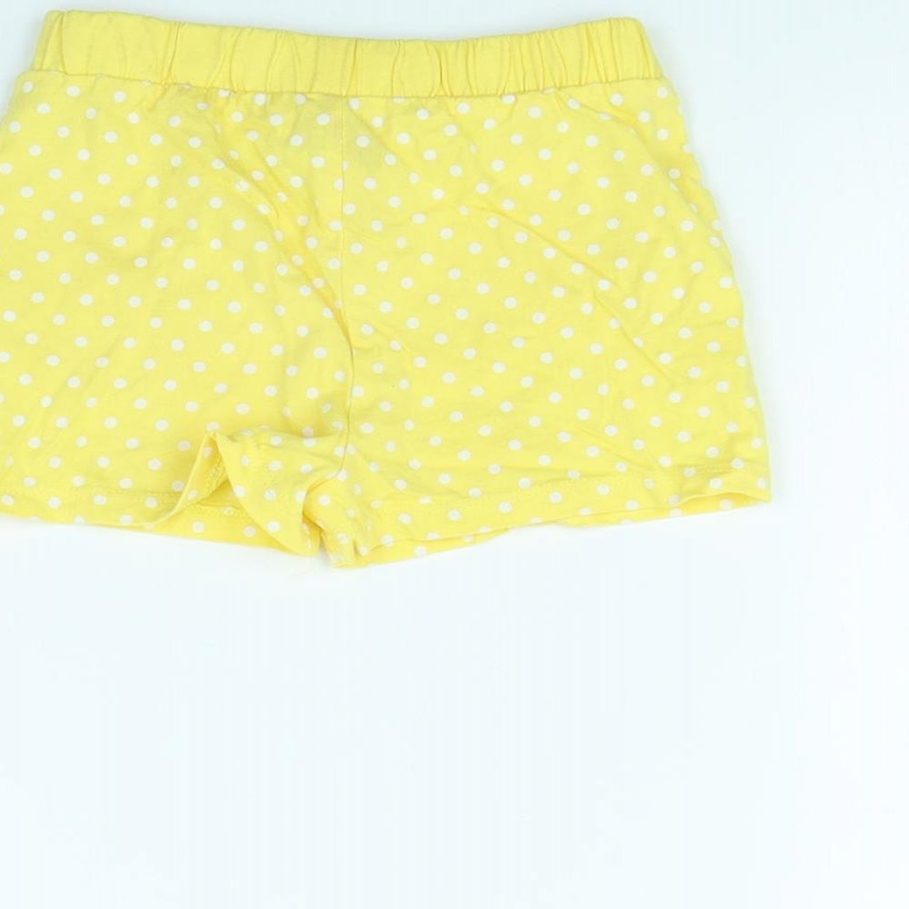 George Girls Yellow Polka Dot  Cut-Off Shorts Size 3 Years