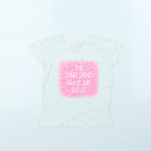 Primark Girls White   Basic T-Shirt Size 4 Years