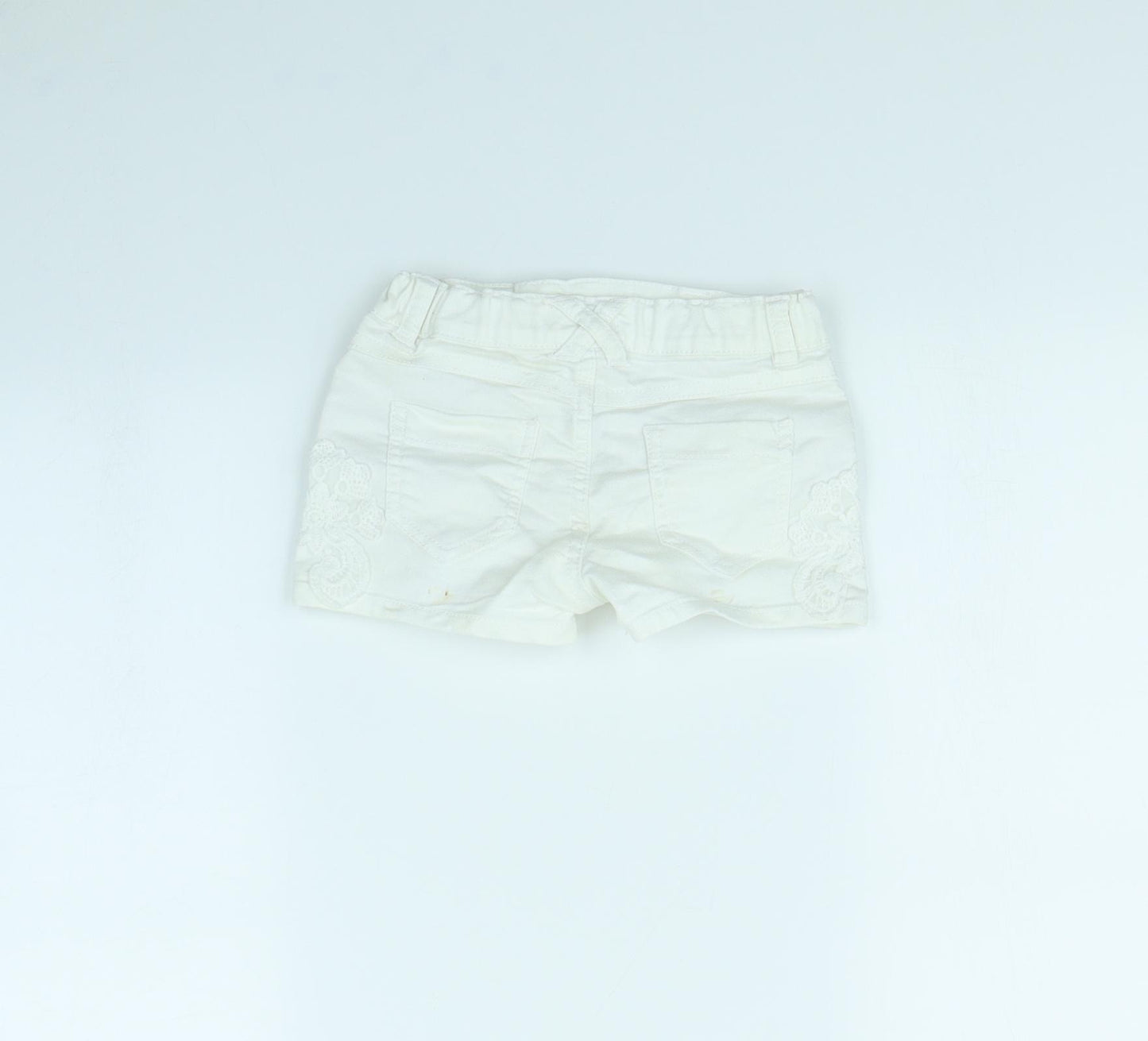 F&F Girls White   Cut-Off Shorts Size 3 Years