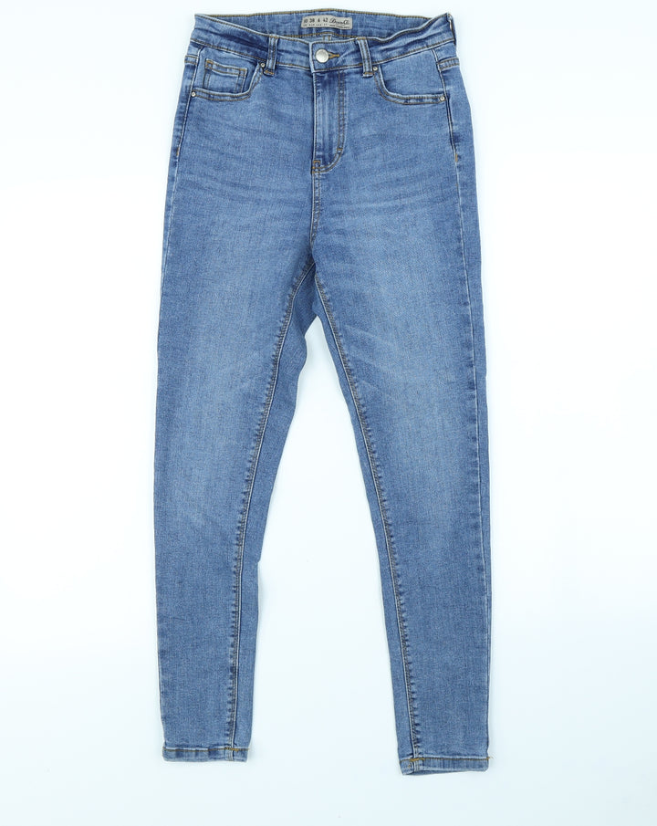 Denim & Co. Womens Blue Skinny Jeans Size 10 L28 in
