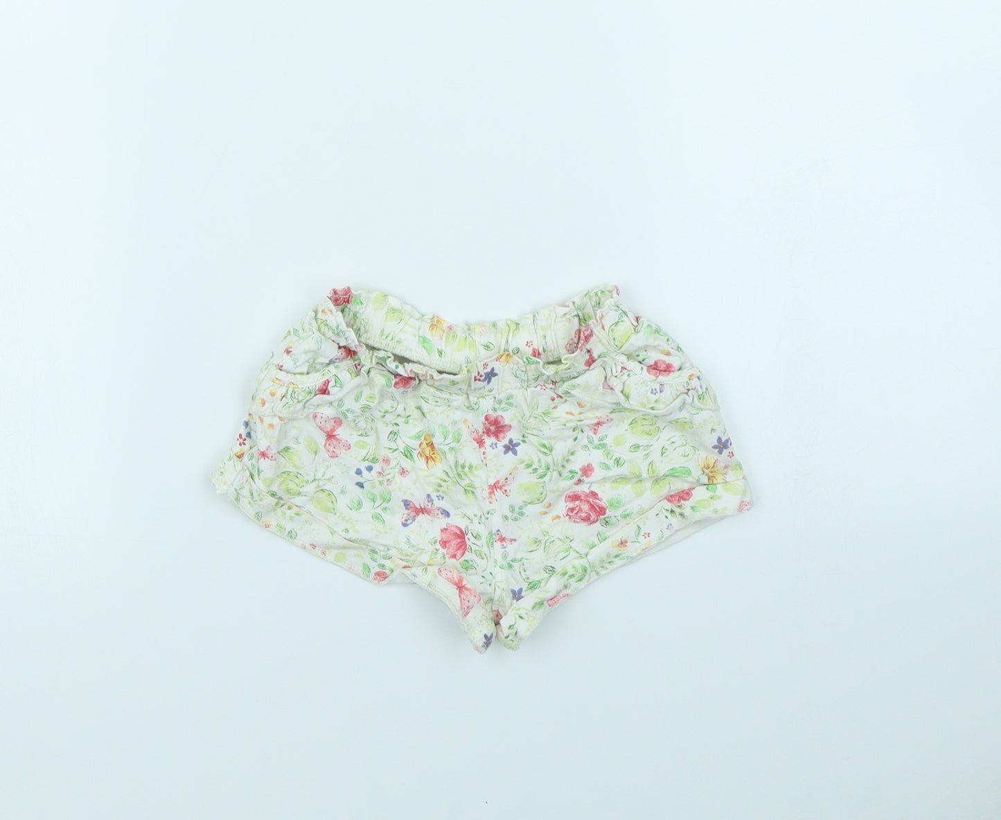 Mothercare Girls White Spotted  Cut-Off Shorts Size 2 Years
