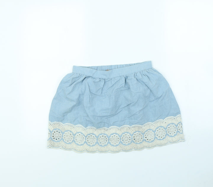 Denim & Co. Womens Blue Flare Skirt Size 12