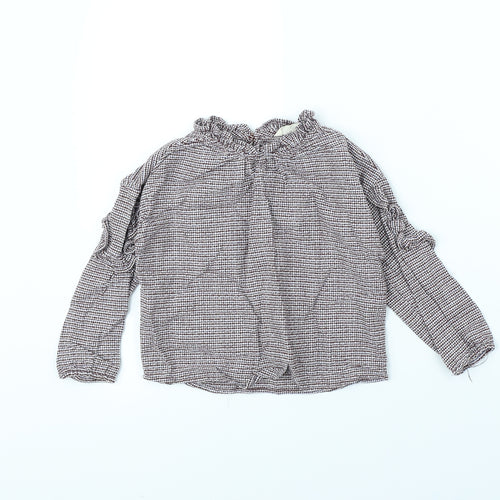 Mango Girls Purple Plaid  Basic Blouse Size 5 Years
