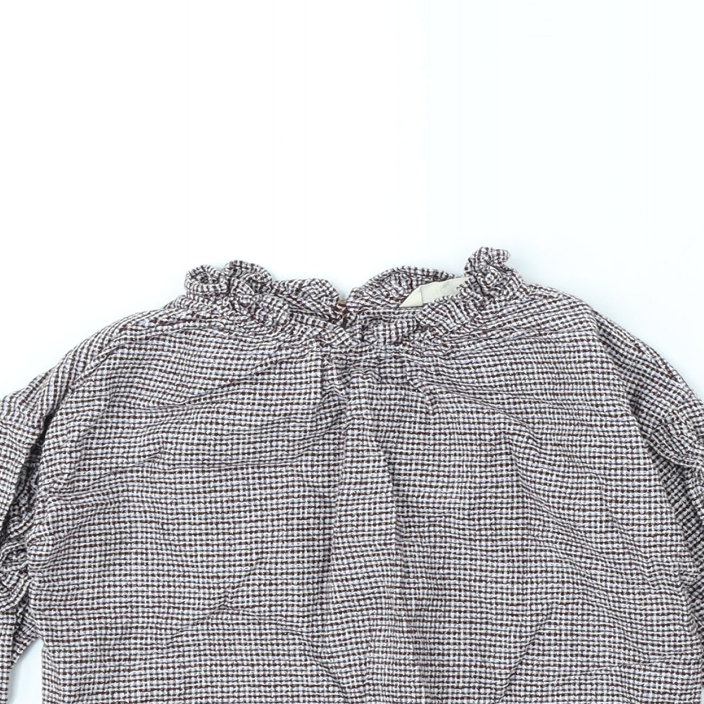 Mango Girls Purple Plaid  Basic Blouse Size 5 Years