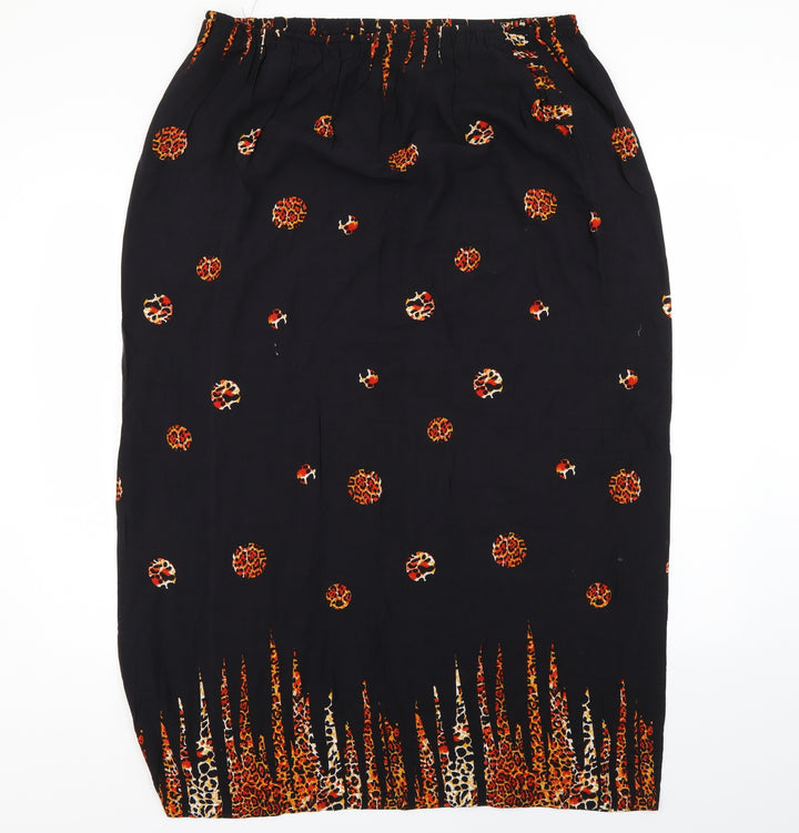 Preworn Womens Multicoloured Animal Print A-Line Skirt Size 36 in