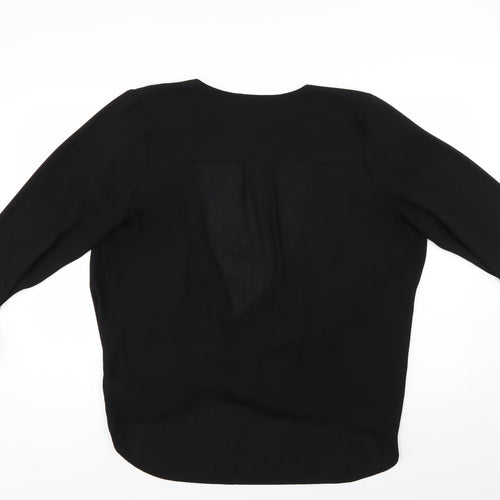 NEXT Womens Black   Wrap Blouse Size 18