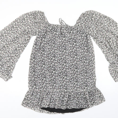 Missguided Womens Multicoloured Floral  Tunic Blouse Size 6