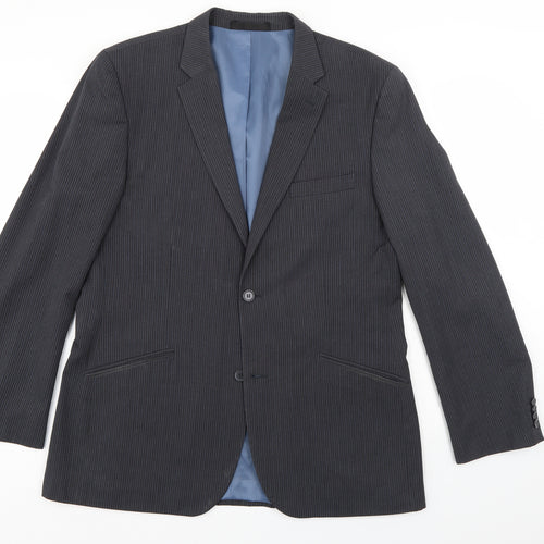Butler & Webb Mens Grey Striped  Jacket Suit Jacket