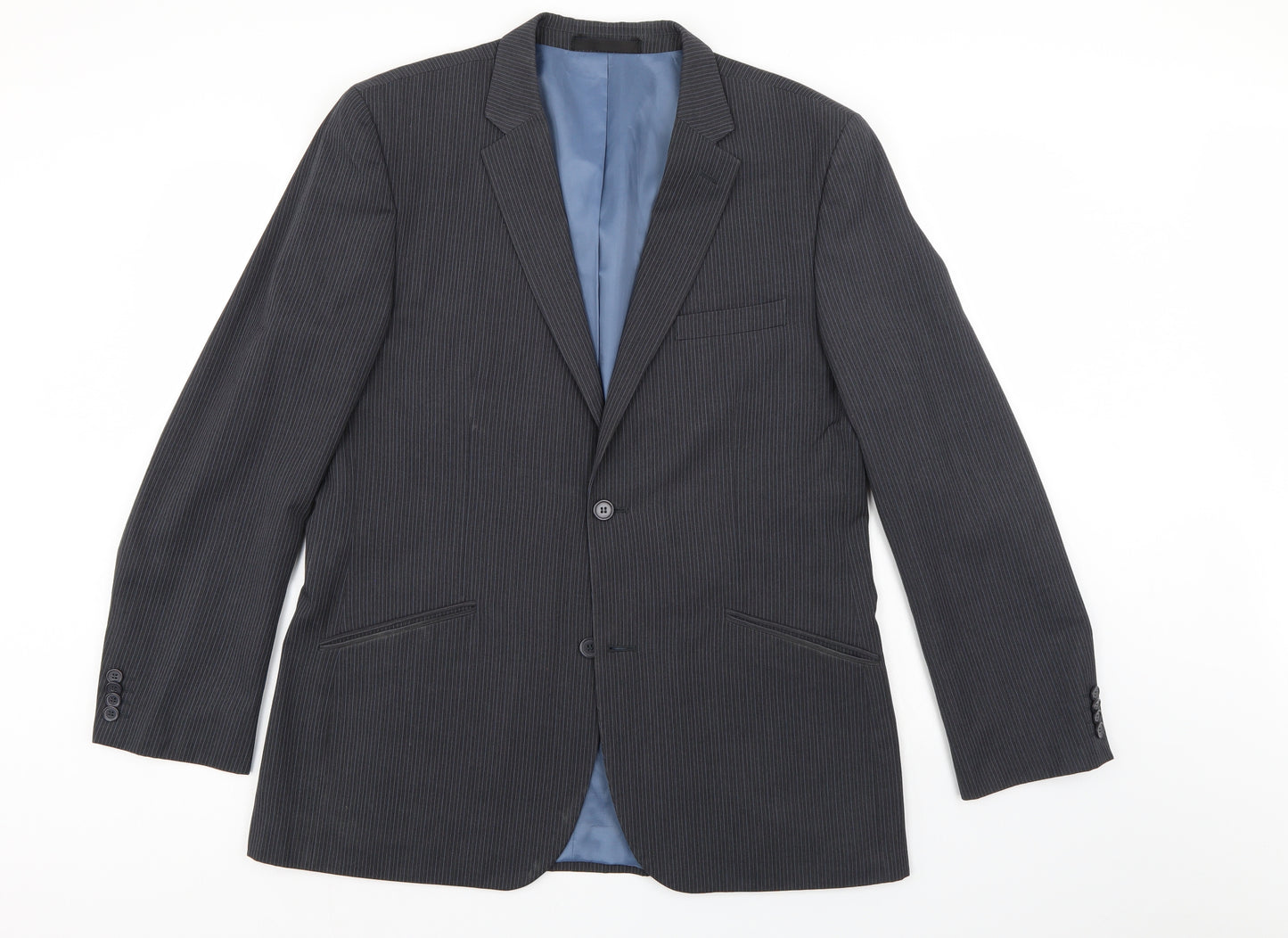Butler & Webb Mens Grey Striped  Jacket Suit Jacket