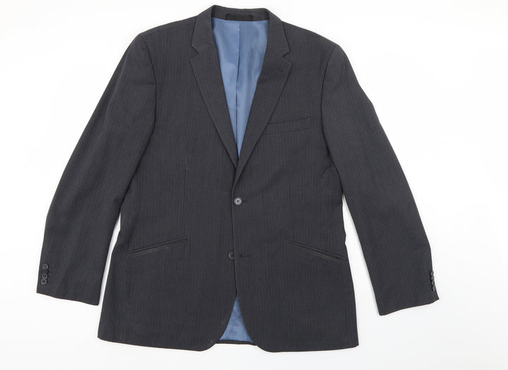 Butler & Webb Mens Grey Striped  Jacket Suit Jacket