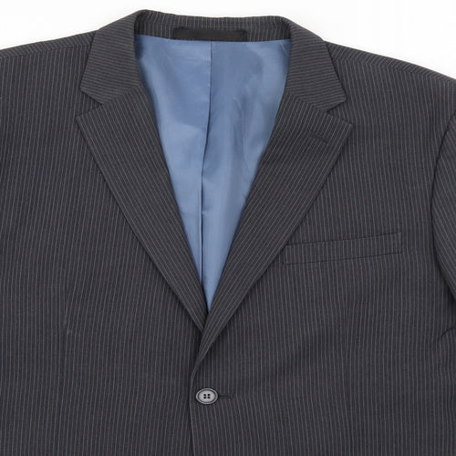 Butler & Webb Mens Grey Striped  Jacket Suit Jacket
