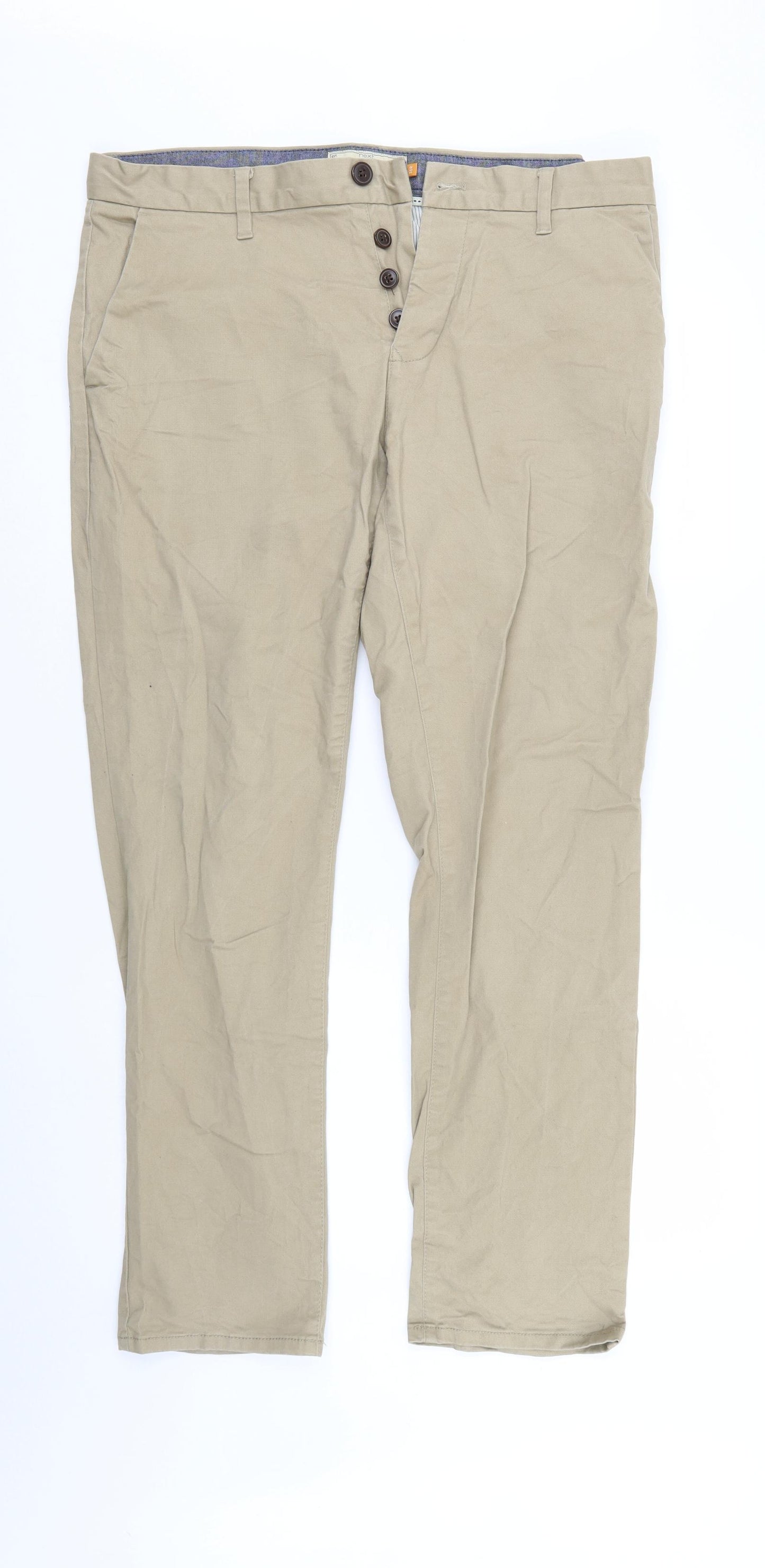 NEXT Mens Beige   Chino Trousers Size 36 L31 in