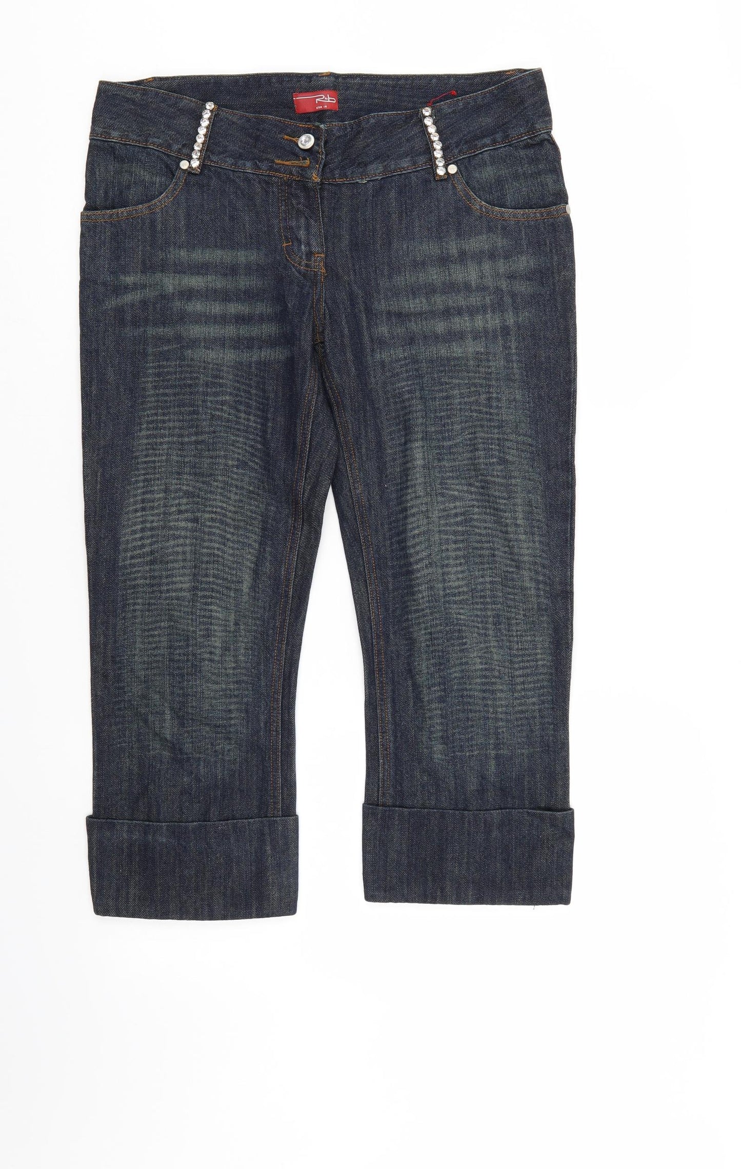 R&B Womens Blue  Denim Cropped Jeans Size 12 L22 in