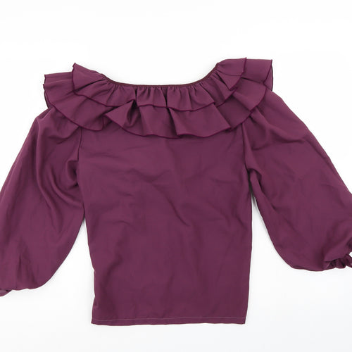 Preworn Womens Purple   Basic Blouse Size 10