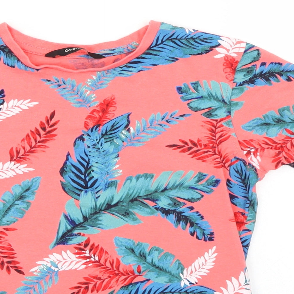 George Boys Multicoloured Floral  Basic T-Shirt Size 7-8 Years