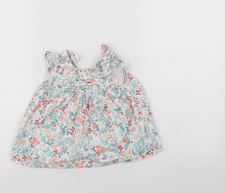M&S Girls Multicoloured Floral T-Shirt Dress Size 3-6 Months