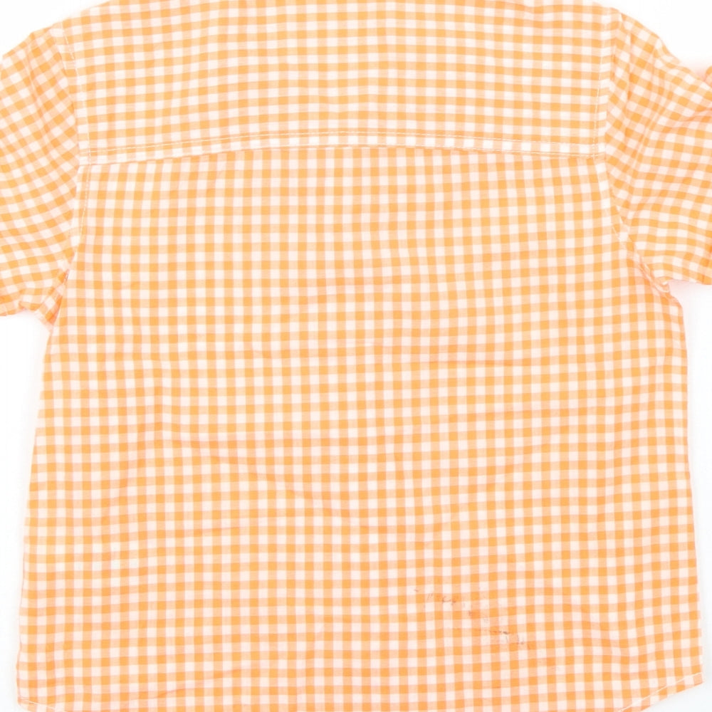 Urban Boys Boys Orange Check  Basic Button-Up Size 6 Years
