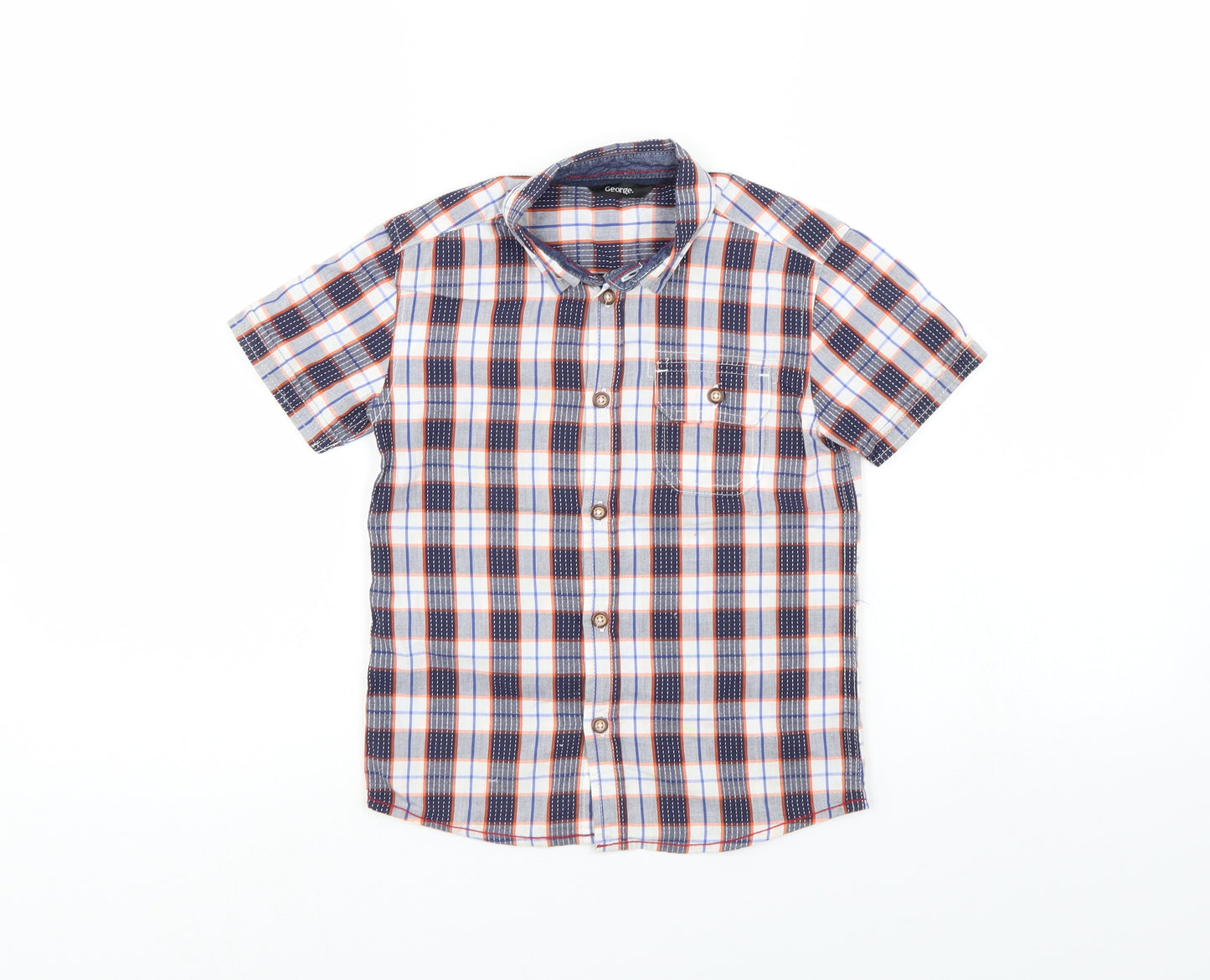 George Boys Multicoloured Check  Basic Button-Up Size 5-6 Years