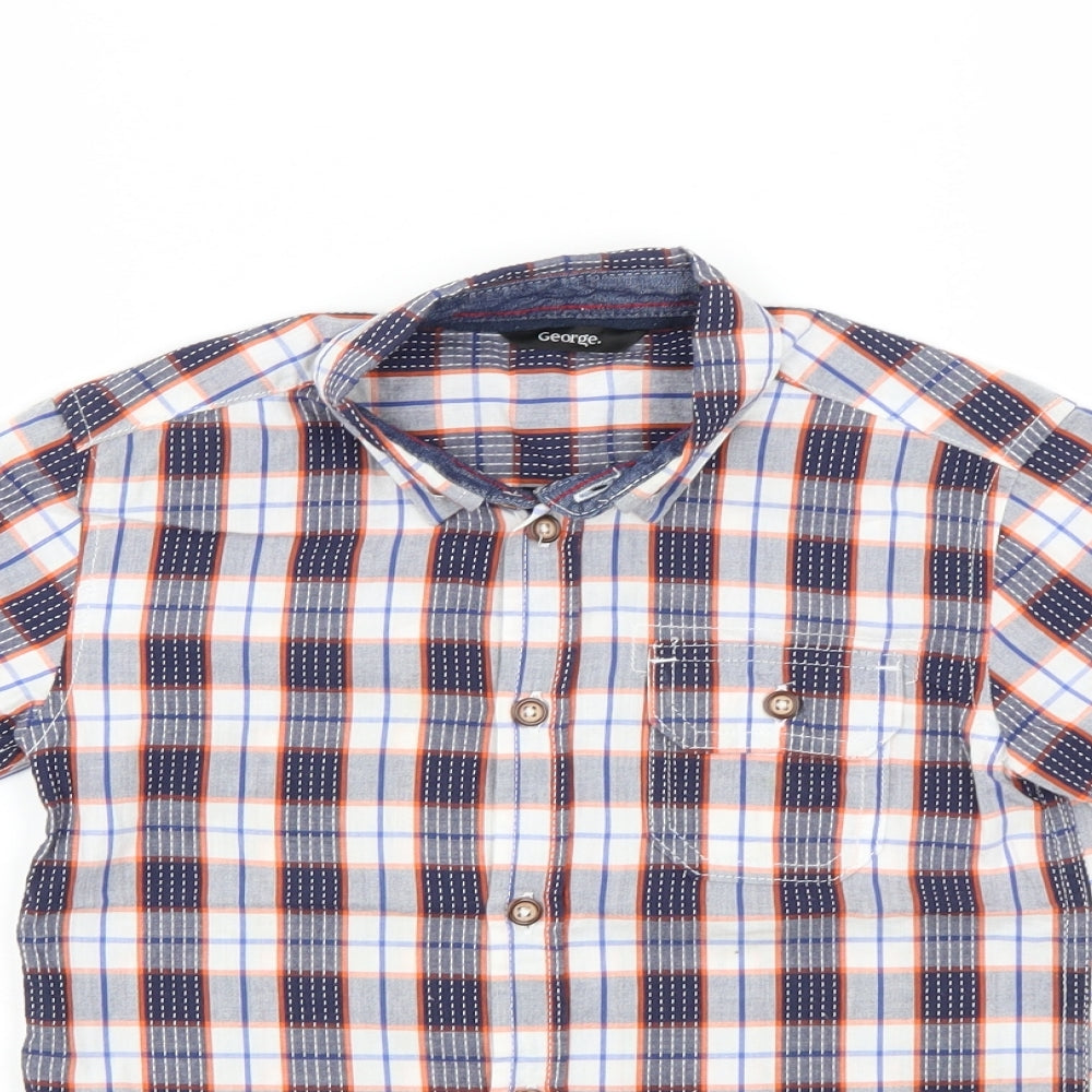 George Boys Multicoloured Check  Basic Button-Up Size 5-6 Years