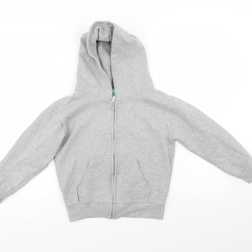 Wrap Girls Grey   Full Zip Hoodie Size 7-8 Years