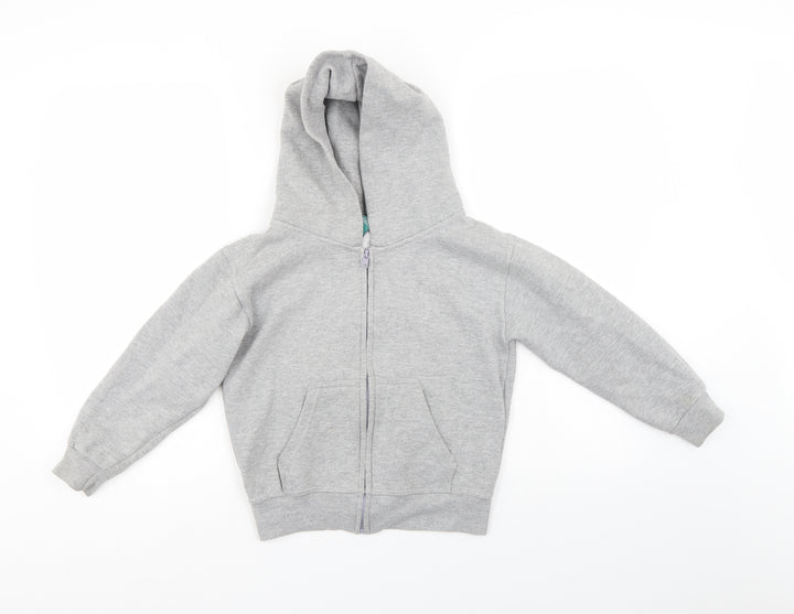 Wrap Girls Grey   Full Zip Hoodie Size 7-8 Years