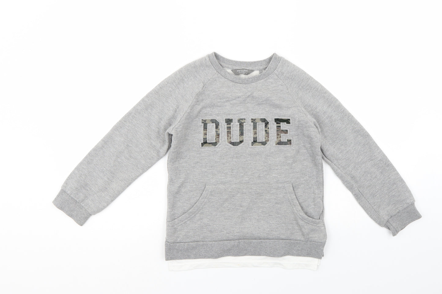Primark Boys Grey   Pullover Hoodie Size 7-8 Years