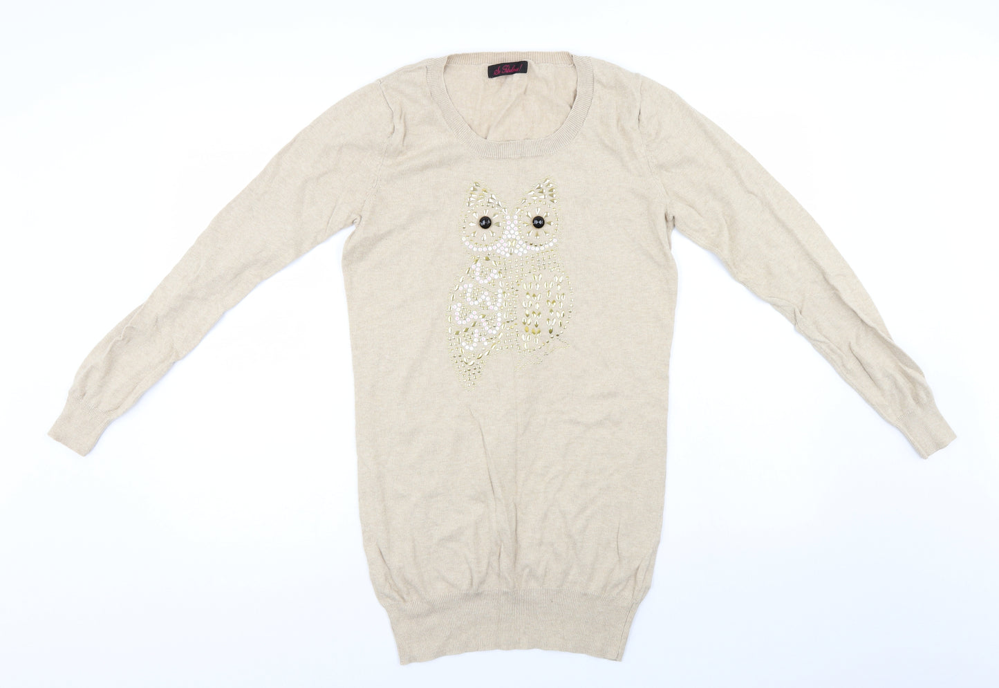 So Fabulous Womens Beige   Pullover Jumper Size 14