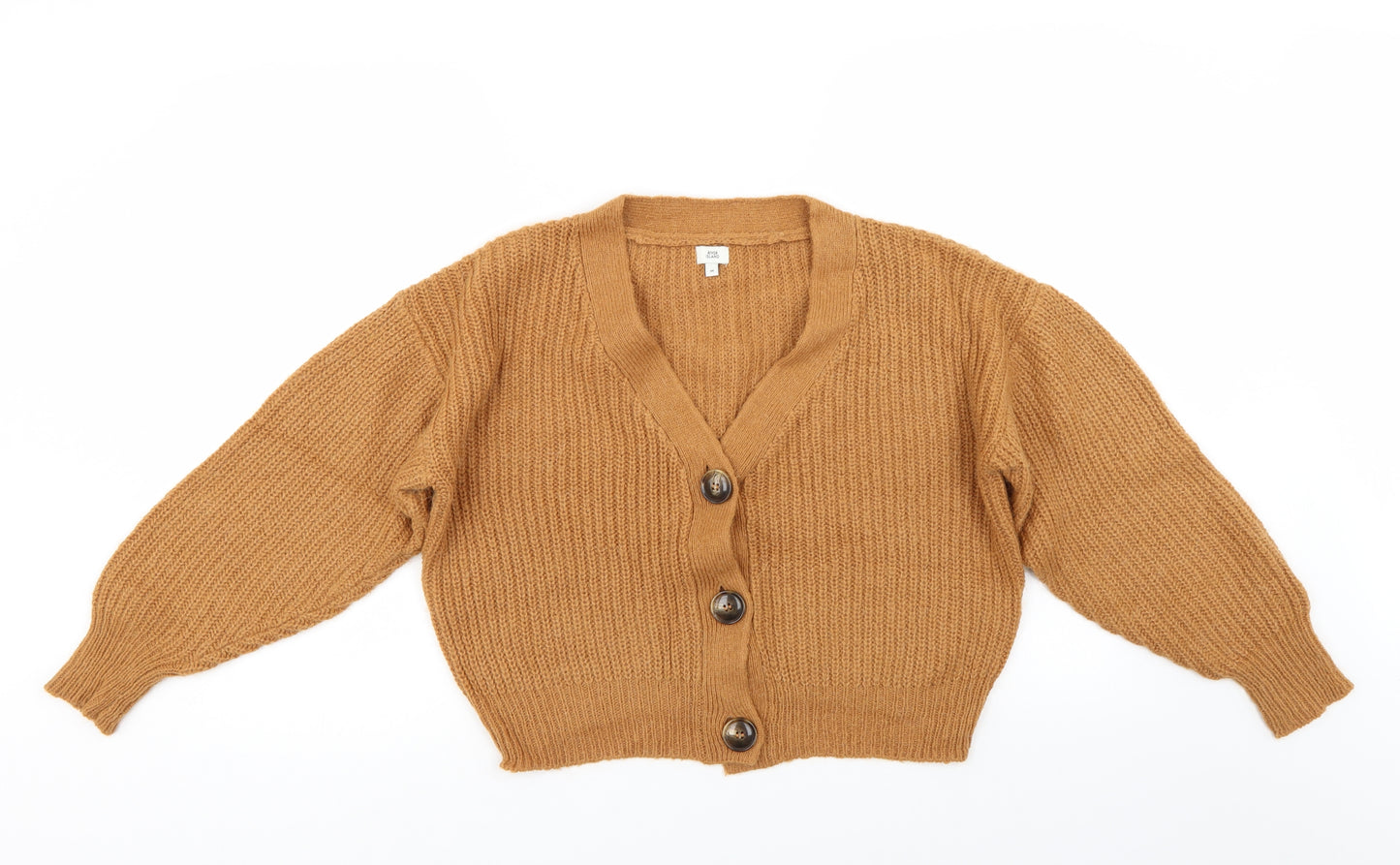 River Island Womens Brown   Cardigan Jumper Size M  - cropped