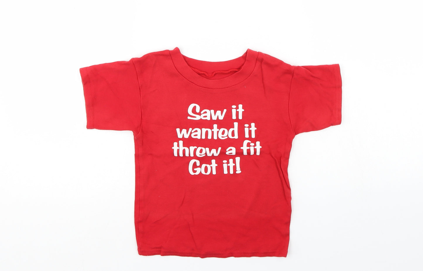 Preworn Girls Red   Basic T-Shirt Size 5-6 Years