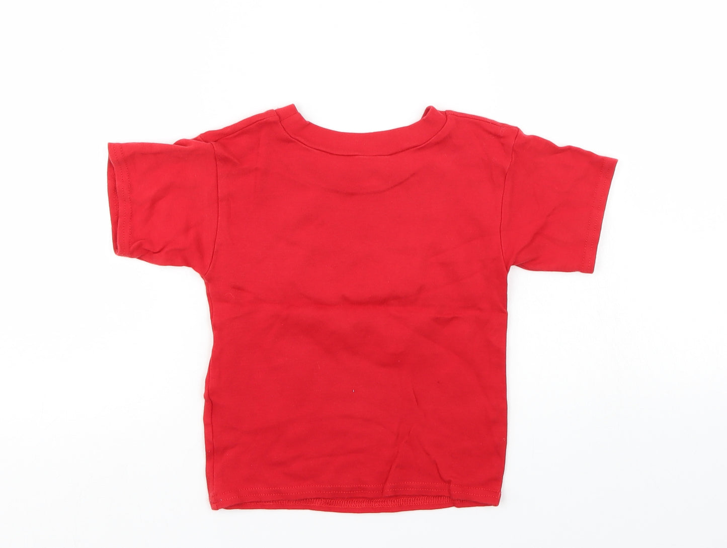 Preworn Girls Red   Basic T-Shirt Size 5-6 Years