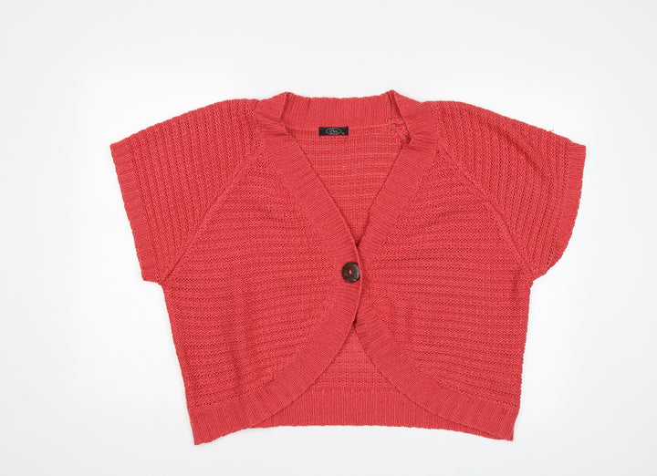 BM Womens Pink Cardigan Jumper Size XL
