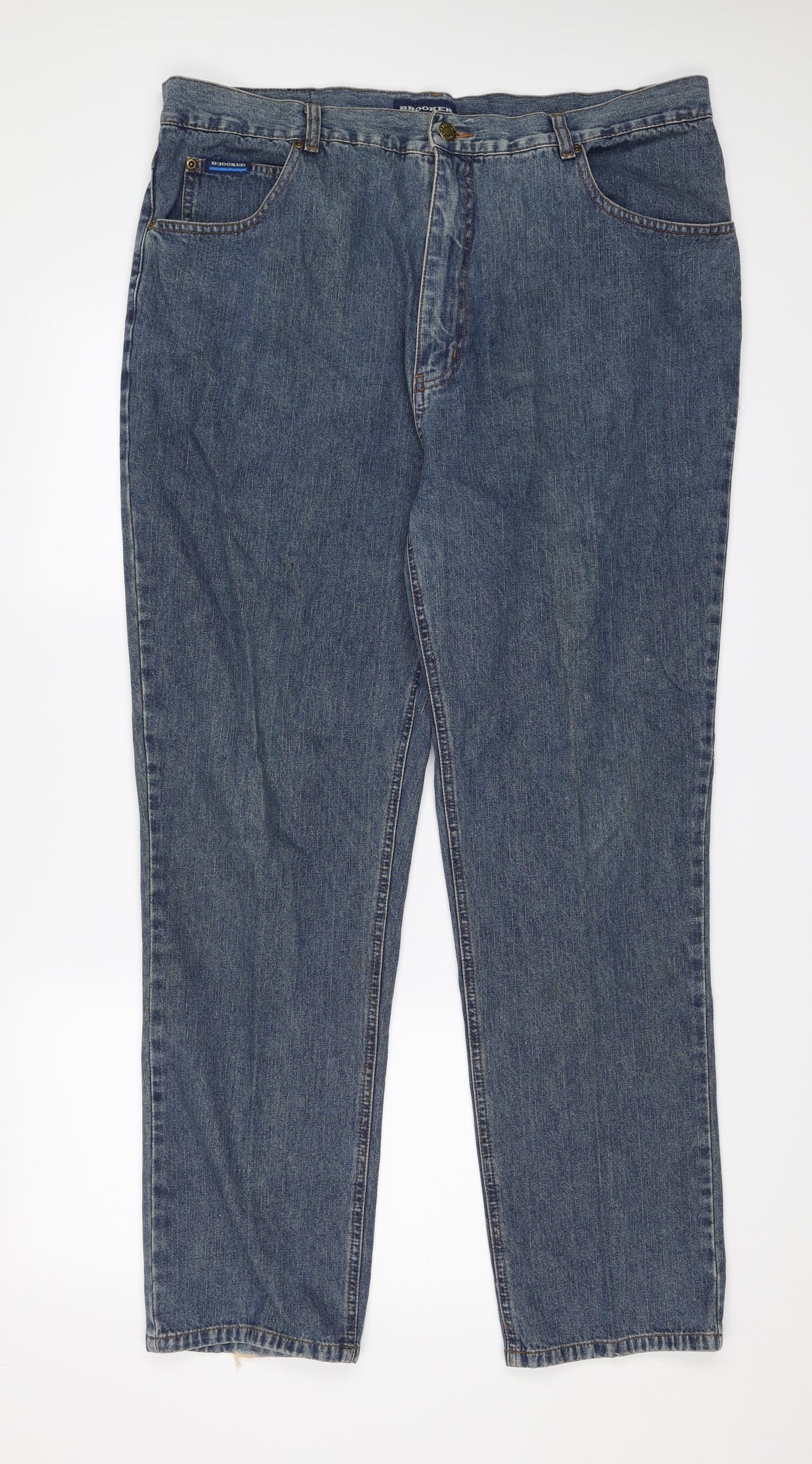 Brooker Mens Blue  Denim Bootcut Jeans Size 38 L30 in