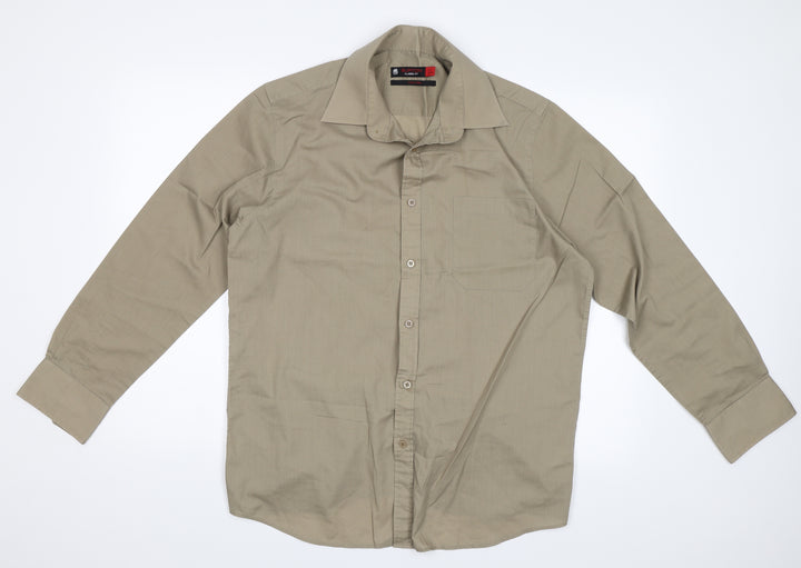 Burton Mens Beige    Button-Up Size 16