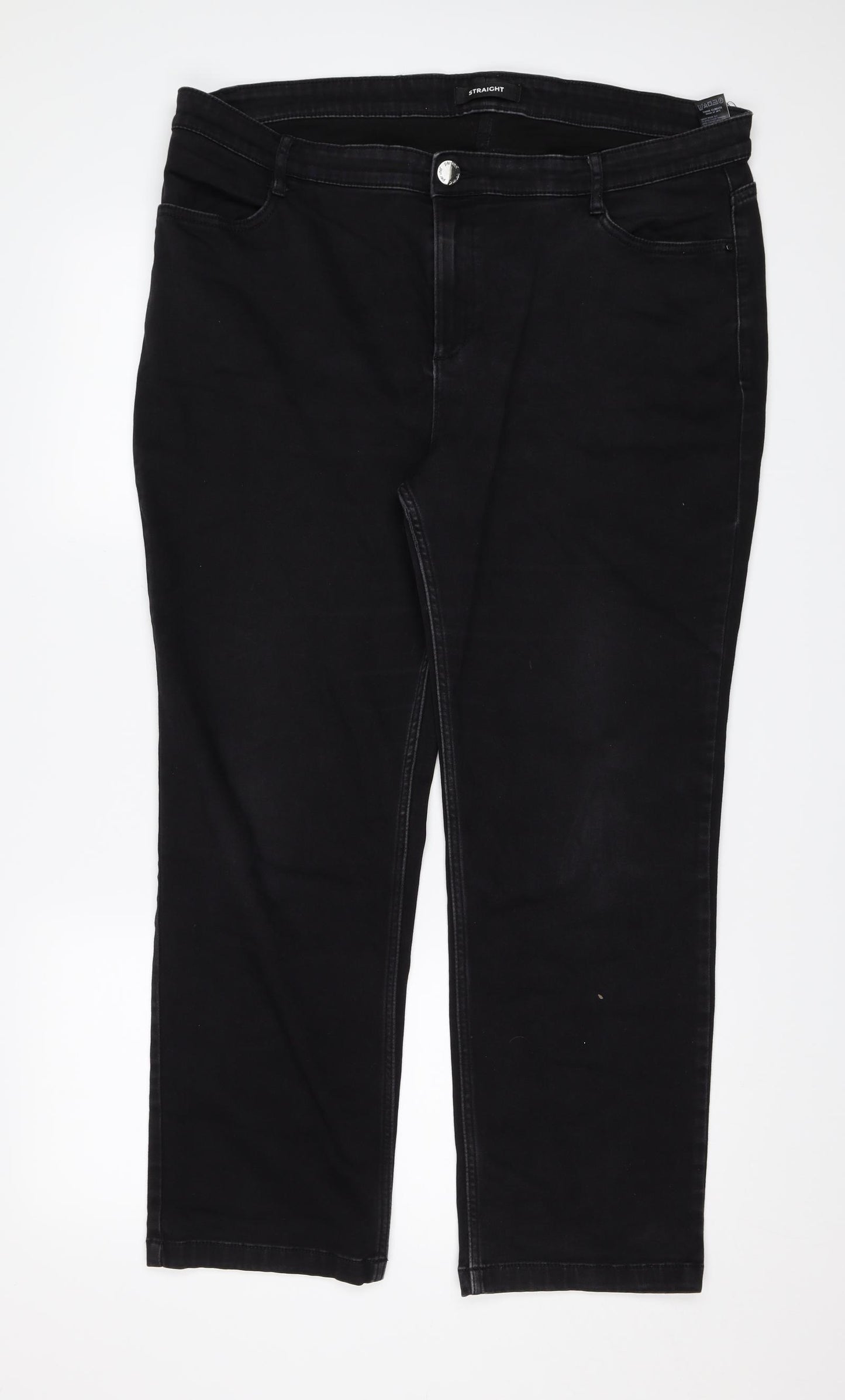 M&S Womens Black   Straight Jeans Size 20 L27 in