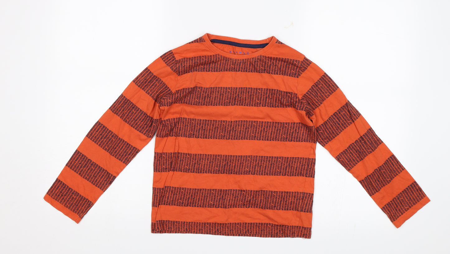 Nutmeg Boys Orange Striped  Basic T-Shirt Size 8-9 Years
