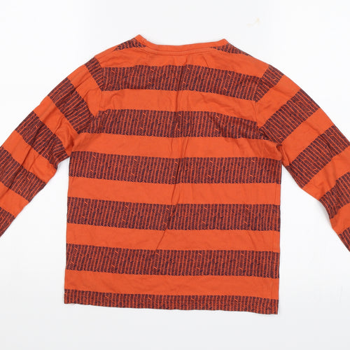 Nutmeg Boys Orange Striped  Basic T-Shirt Size 8-9 Years
