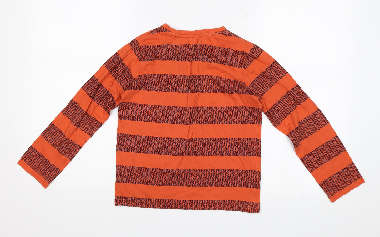 Nutmeg Boys Orange Striped  Basic T-Shirt Size 8-9 Years